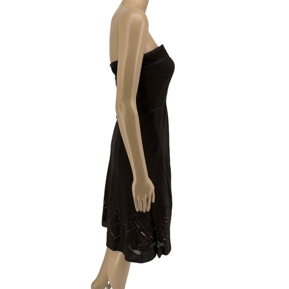 Ann Taylor Loft strapless dress 2 brown metallic beaded NWT - Picture 4 of 12
